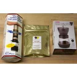 Pack Aeropress + Hario Skerton + Rwanda CoE Lot 30 SACOF Rulindo